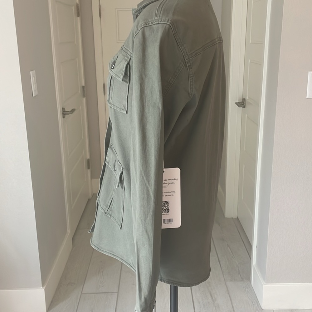 1822 Denim Military Utility Jacket Olive Green Size S NWT - Picture 10 of 14